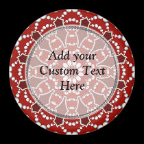 Red&White Flower Burst w/ Custom Text  Magnet magnets