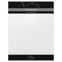 Red White Flowers Elegant letterhead