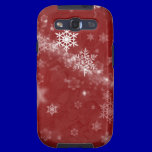RED WHITE FROST SNOWFLAKES WINTER SWIRLS SNOW DIGI casemate cases