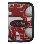 Red & White Geometric Quilted Look Monogram Organizer