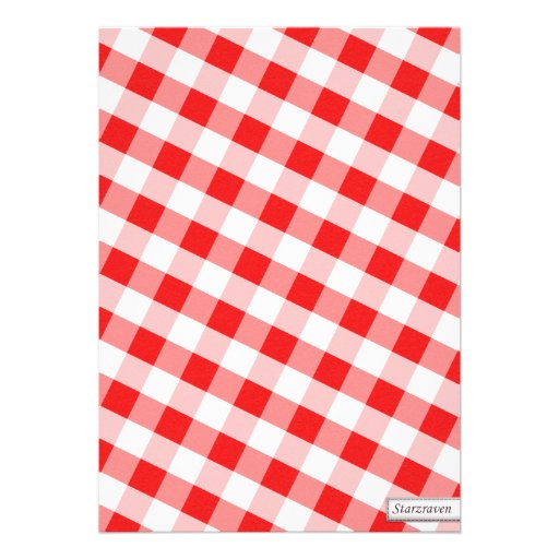 Red & White Gingham Canvas Bridal Shower Invite