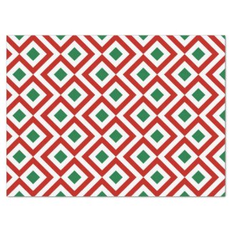 Red, White, Green Meander Tissue Paper 17" X 23" Tissue Paper
