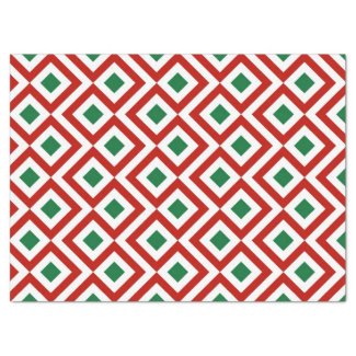 Red, White, Green Meander Tissue Paper