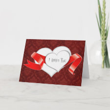 red white hearts for valentines day card