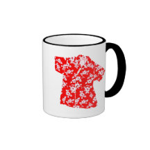 Red & White Hibiscus Aloha Shirt Coffee Mugs