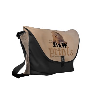 Red/White Kitten Messenger Bag