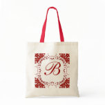 Red White Lace Monogram Bag