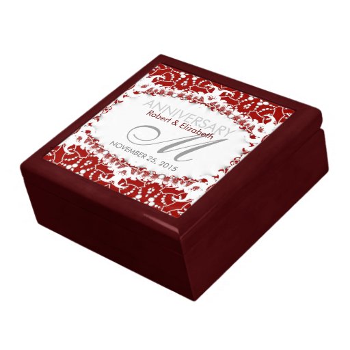 Red+White Lace Wedding Anniversary Gift Box