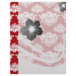 red white large romantic damask letterhead design
