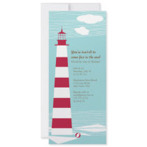 Red White Lighthouse Party Invite