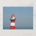 Red White Lighthouse Post Card postcard