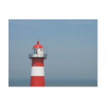 Red White Lighthouse Post Card postcards by hollandshop Red White Lighthouse Post Card postcards