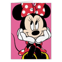 Red & White Minnie 1 Greeting Cards