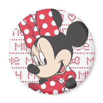 Red & White Minnie 3 Refrigerator Magnet