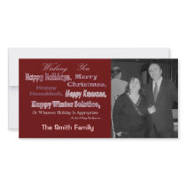 Red White Multi Holiday Customized Photo Card