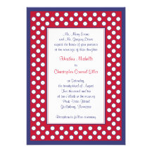 Red, White, & Navy Wedding Invitation - Patriotic