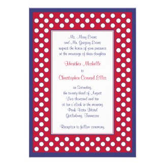Red, White, & Navy Wedding Invitation - Patriotic