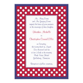 Red, White, &amp; Navy Wedding Invitation - Patriotic