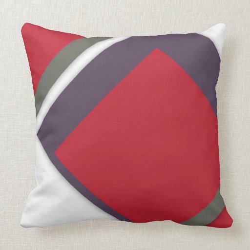 Red+White Offside Shapes Abstract Modern Cushion Pillows Zazzle