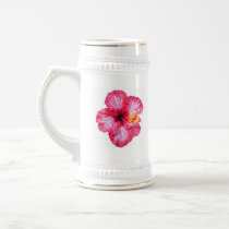 red white pink hibiscus aloha flower mugs