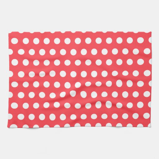 Red White Polka Dot Kitchen Towel Zazzle