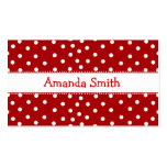 Red & White Polka Dot Play Date Card Business Card Templates