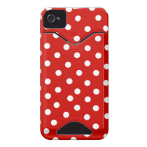 red white polkadot iphone 4 id cover