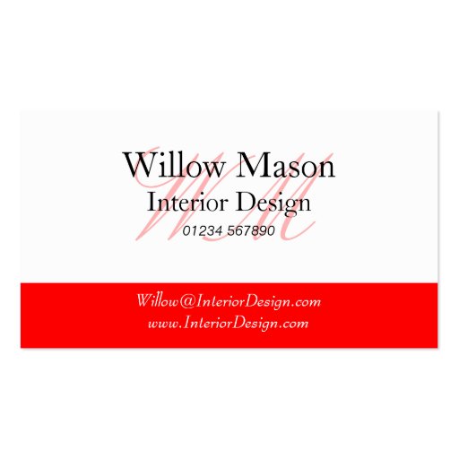 Red & White Professional Business Card (front side)
