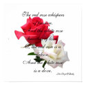 Red + White Rose Poster/Print by Lesleysloft Red + White Rose Poster/Print