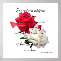 Red + White Rose Poster/Print