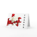 Red-White Rose Thank You Notes cards