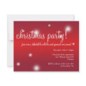 Red white snow glow glamor Christmas holiday party invitation