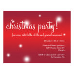 Red white snow glow glamor Christmas holiday party Personalized Invite