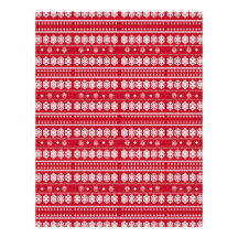 Red white snowflakes Christmas pattern Letterhead Template