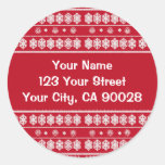 Red White Snowflakes Christmas pattern Stickers