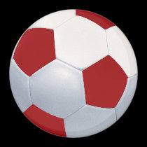 Red & White Soccer Ball Magnet