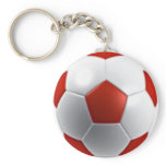 red white soccer ball sports teams fun active keychains