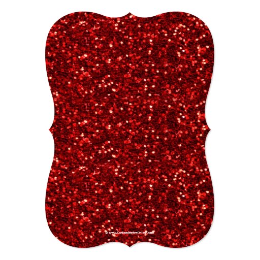 Red/White Sparkly Bow Shaped Graduation Invitation Personalized Invite