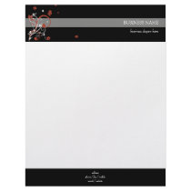 Red White Spirals and Flowers letterhead by Ruxique Red White Spirals and Flowers letterhead