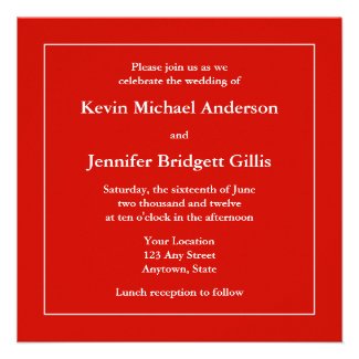 Red & White Square Invitations or Announcements