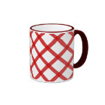 Red White Squares Retro Coffee Mug