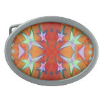 Red White Star Burst Belt Buckle