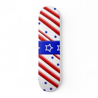 Red & White Stars & Stripes skateboard