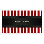 Red & White Stripe, Black Ribbon Business Card Templates