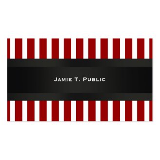 Red & White Stripe, Black Ribbon Business Card Templates