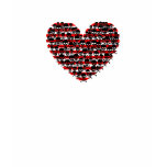 Red & White Stripe Skull Heart t-shirts