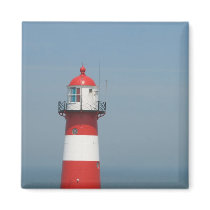 Red/White striped lighthouse in Holland magnets by hollandshop Red/White striped lighthouse in Holland magnets