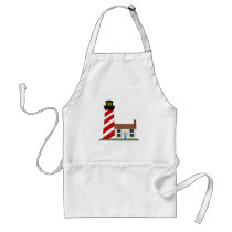 Red & White Striped Lighthouse Tower Apron