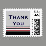 red white striped Thank You Postage Stamp