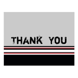 red white striped Thank You Postcards